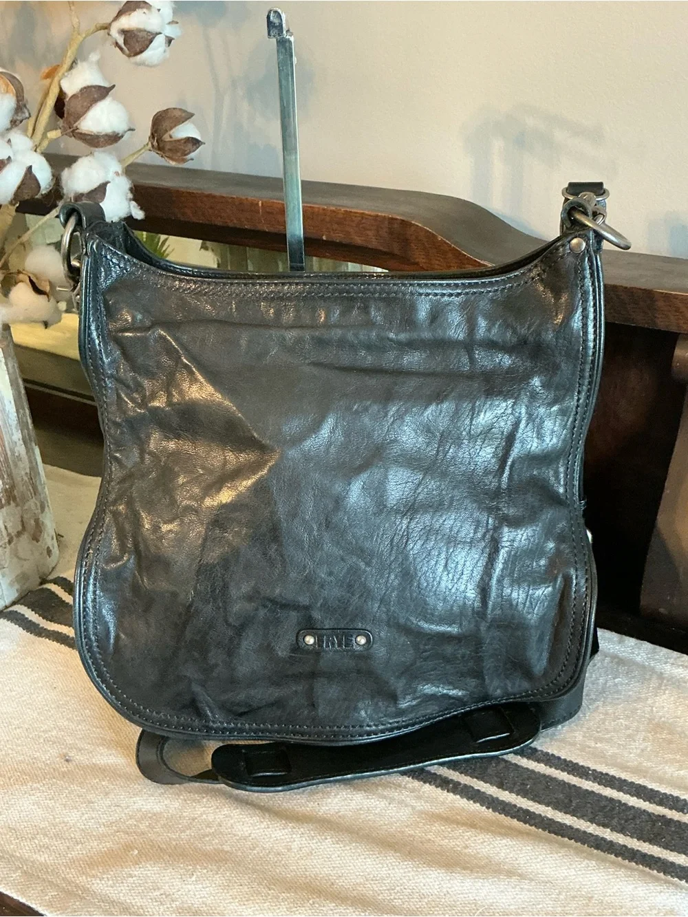Frye Cameron Leather Crossbody Bag Black Includes Hangtag Retail $438